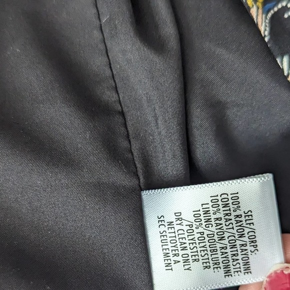 Bailey44 Wrap Blouse Puff Sleeve Floral Black Crop Blouse with Tie Front Medium - Picture 9 of 9